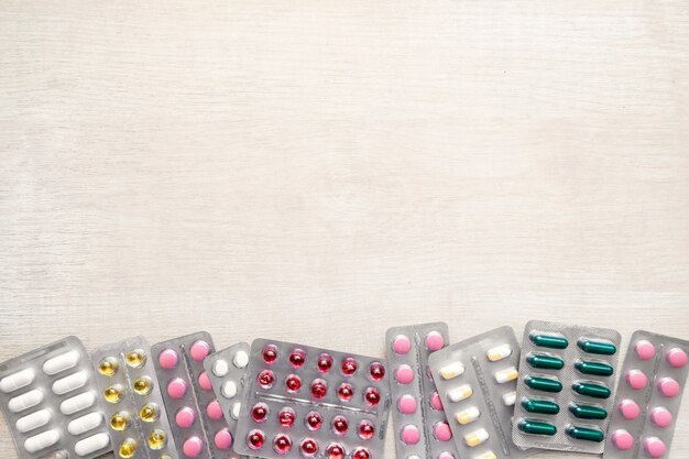 Medicamentos antibióticos pílulas medicina mock up