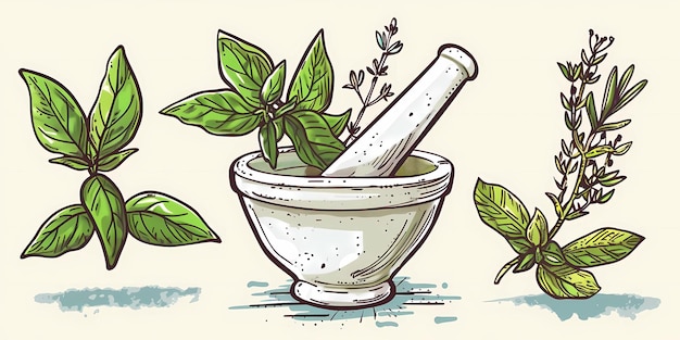 Medicina alternativa com ervas medicinais imagem de fundo
