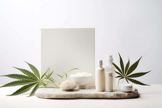 Medicina alternativa natural y cosmética cbd cannabis cáñamo hojas de marihuana