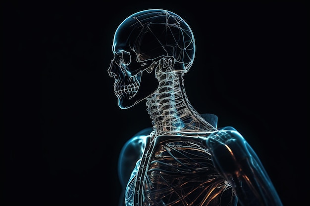 Medicina futurista Interface de computador virtual digital Virtual holográfico Inovador no conceito de ciência e medicina Tecnologias de medicina Medicina remota Laboratório moderno Generative AI