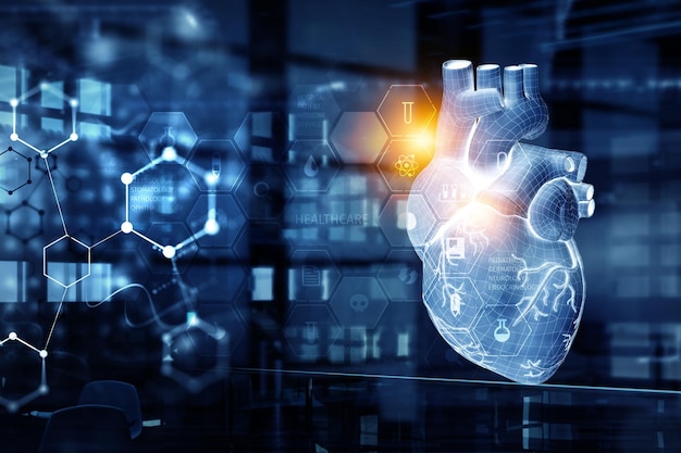 Medicina moderna y tecnología. Cardiología. Técnica mixta