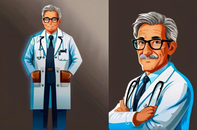 Foto médico auscultado isolado em médico branco em estúdio médico em fundo
