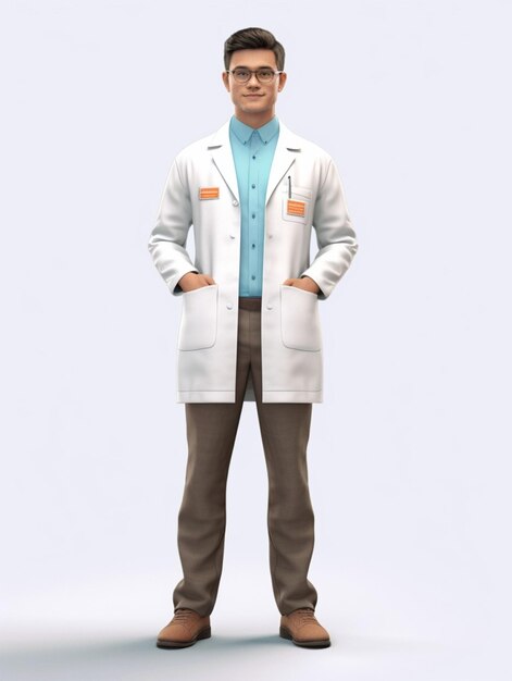un médico con una bata de laboratorio