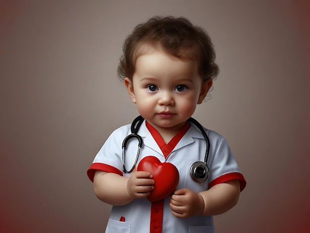 Médico de bebés súper realista con estetoscopio y generador de imágenes