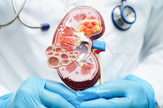 Foto médico de doença renal crónica com modelo de tratamento urologia do sistema urinário estimada glomerular