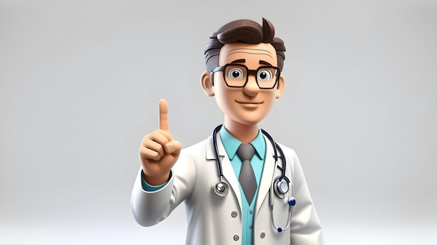 médico de personagem de desenho animado 3d