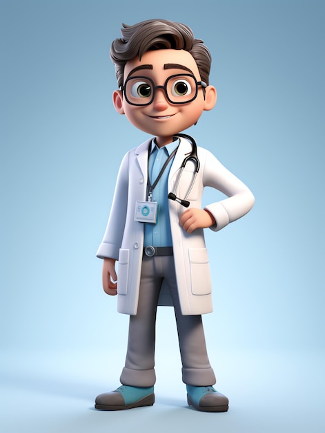 médico de retratos de personagem 3d pixar