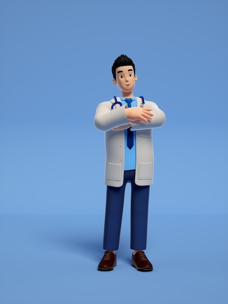 médico desenho animado 3d