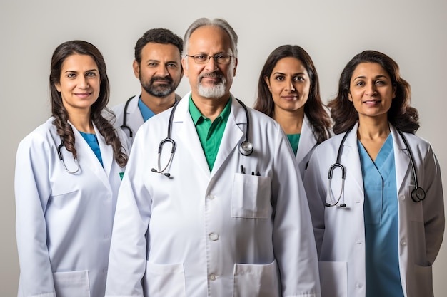 Foto médico dirigiendo un equipo médico en el hospital