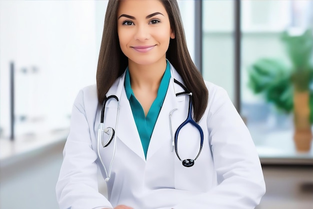 Foto el médico explica los resultados y habla con una paciente asiática en el examen generado por ia.