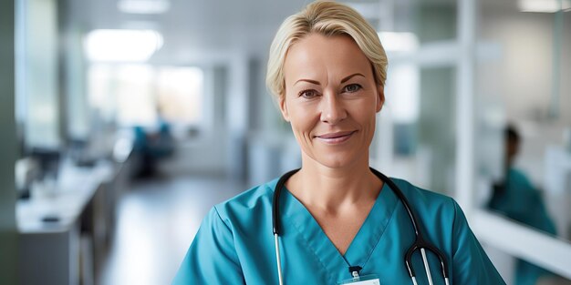 Médico femenino en uniforme