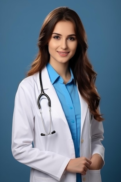 médico feminino em um retrato de casaco branco IA generativa