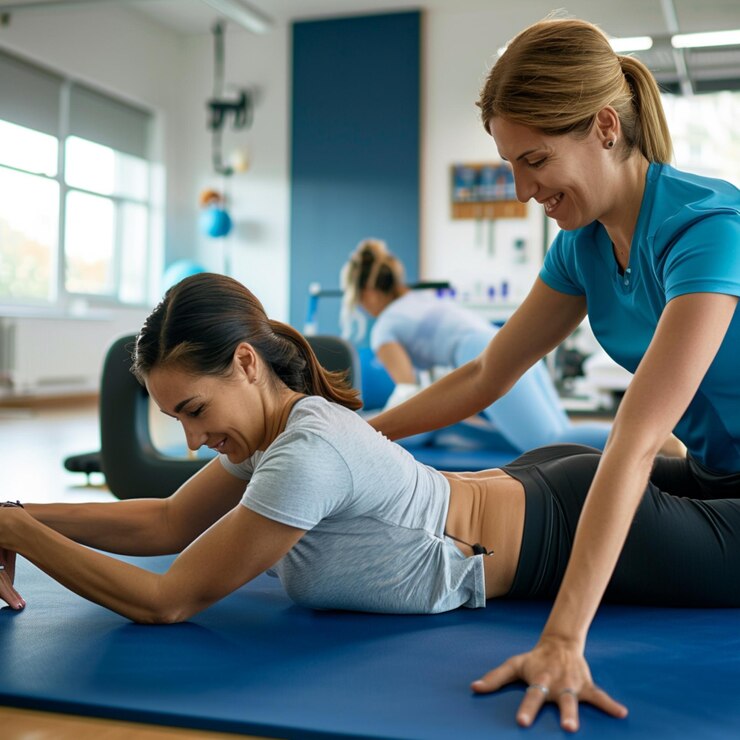 Médico de fisioterapia paciente mayor y cirugía de piernas fisioterapia y curación ortopédica