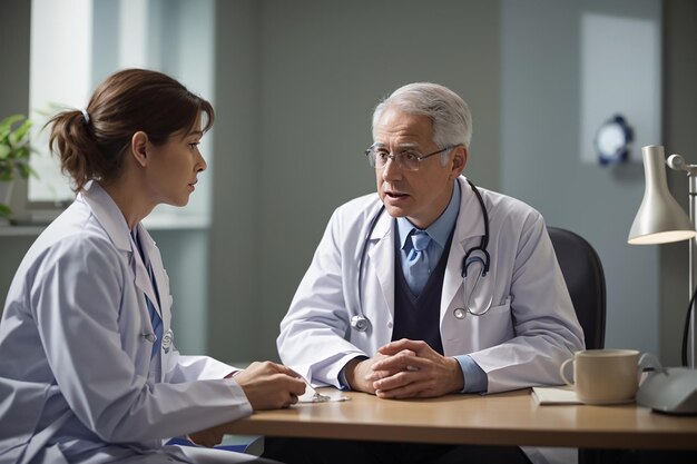 el médico hablando con el paciente