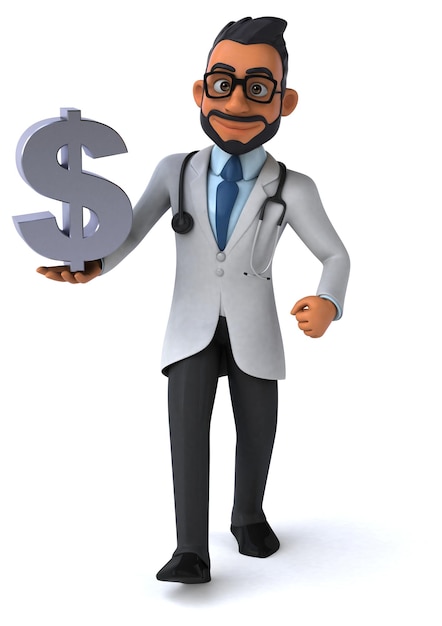 Médico indiano de desenho animado 3D divertido