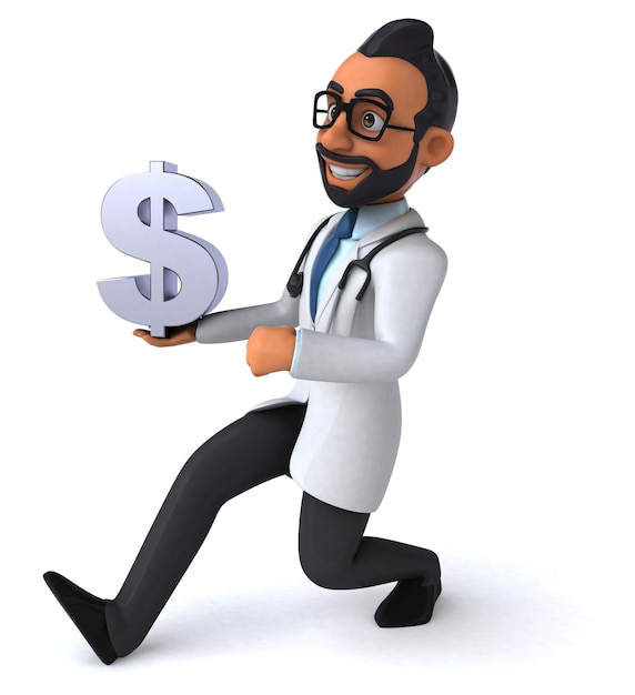 Médico indiano de desenho animado 3D divertido