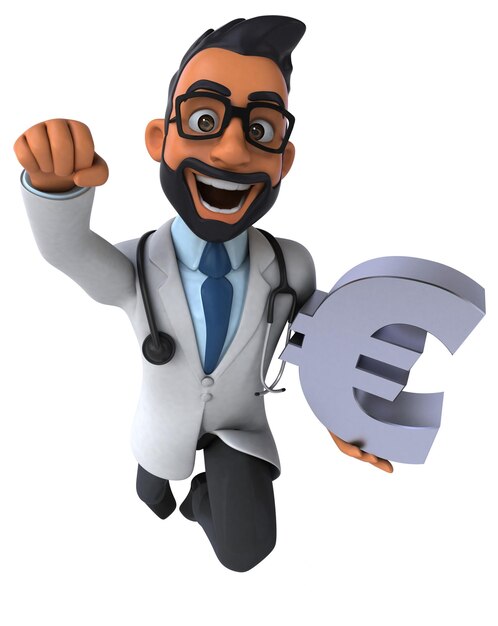 Médico indiano de desenho animado 3D divertido