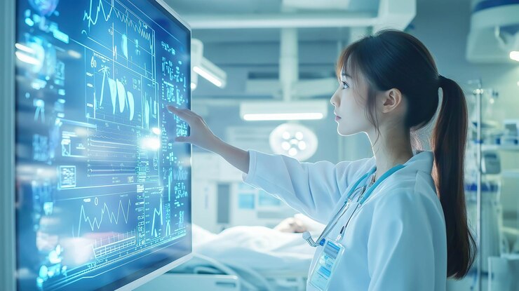 Un médico interactúa con una visualización holográfica de los datos del paciente IA generativa