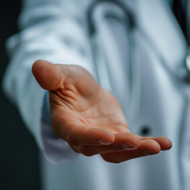 médico mano cerca de la palma de la mano tecnología ai_generado