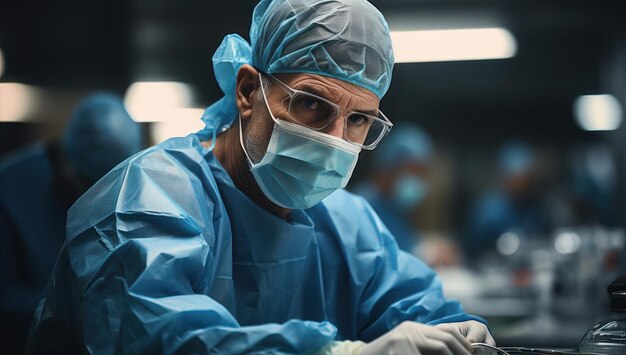 médico negro americano con mascarilla en el hospital