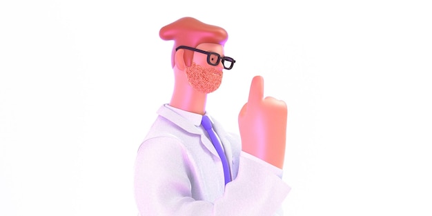 Médico personagem de desenho animado 3D