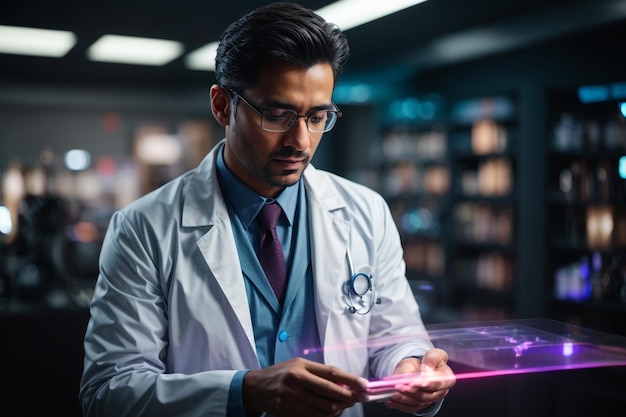 Médico que utiliza la tecnología Ai