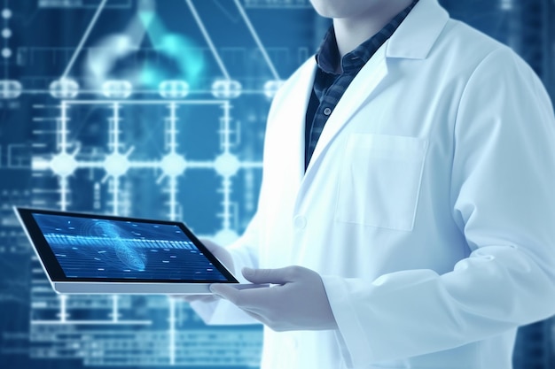 Un médico con una tableta