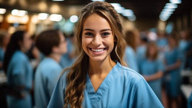 Médico usando máscara de proteção contra o coronavírus Mulher jovem médica isolada com boné e máscara facial