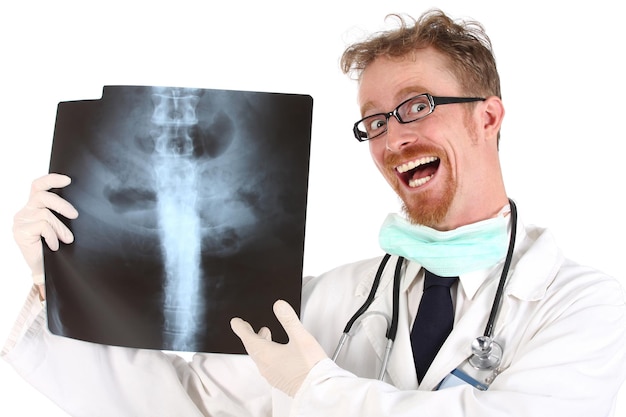 médico, con, xray