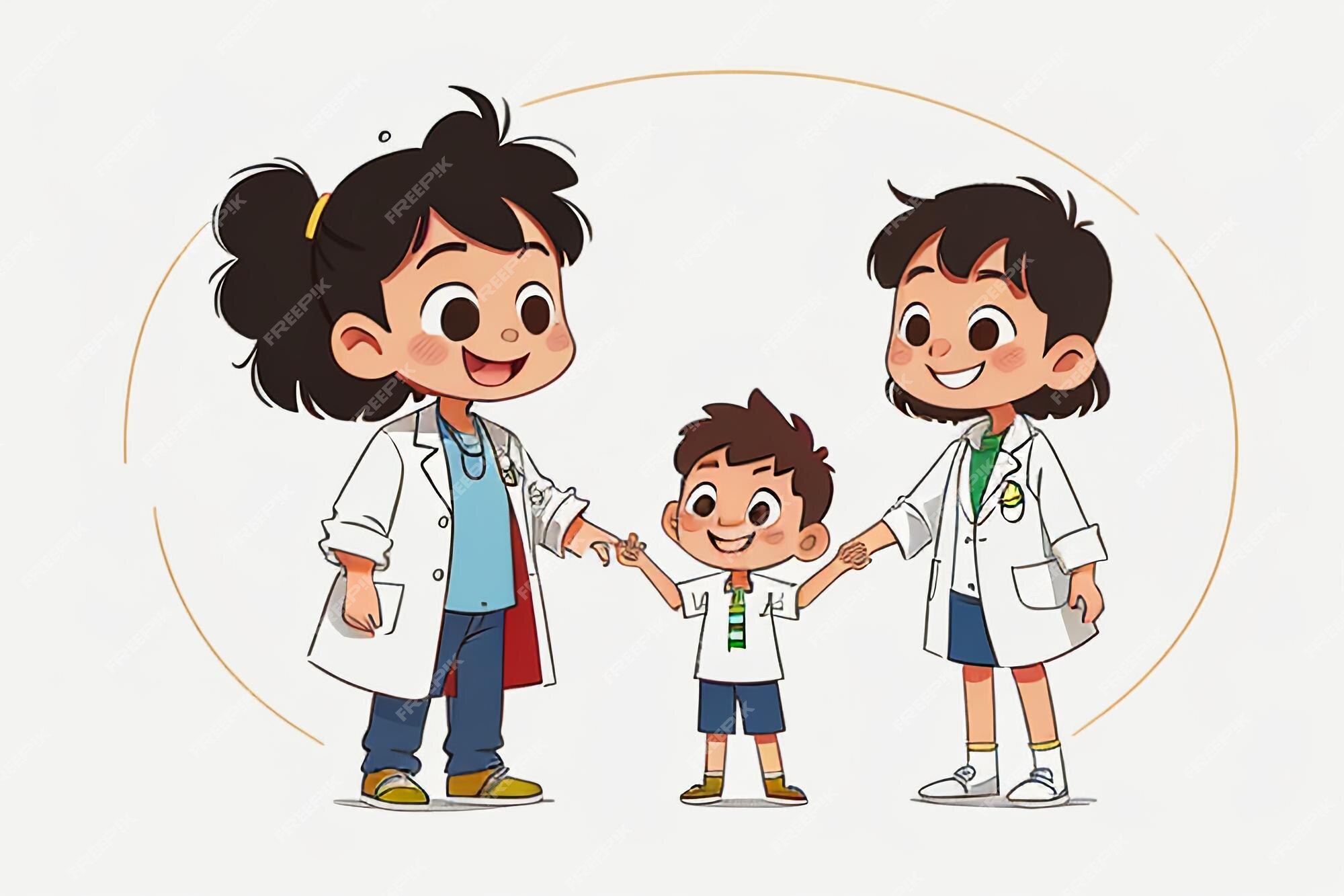 Médico médico preto e branco dos desenhos animados cartazes para a parede •  posters bata, pediátrico, dr