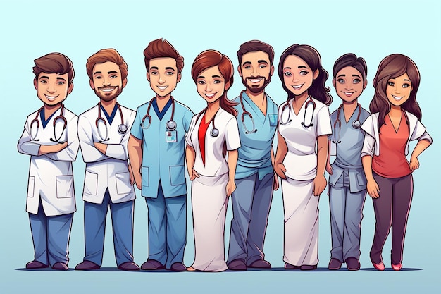 médicos y enfermeras