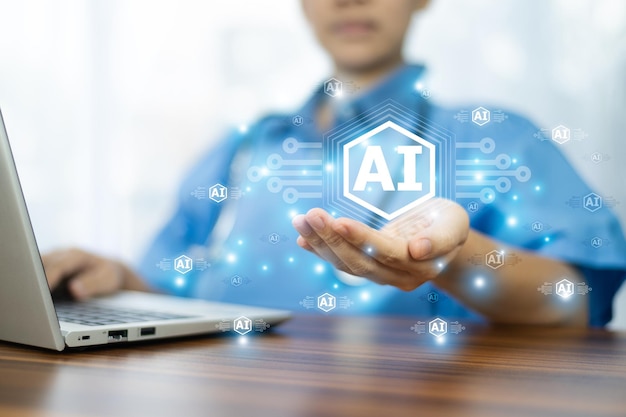 Los médicos utilizan la tecnología de IA para preservar y organizar los datos de tratamiento del paciente bajo el control de sistemas de IA inteligentes, sistemas de vanguardia ahora y en el futuro.
