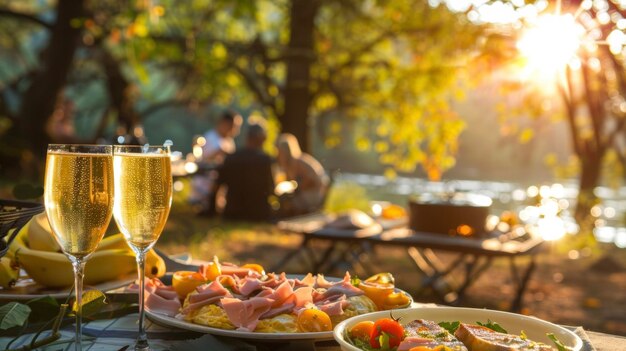 A medida que el sol continúa subiendo los excursionistas beben mimosas y se deleitan en tortillas esponjosas llenas