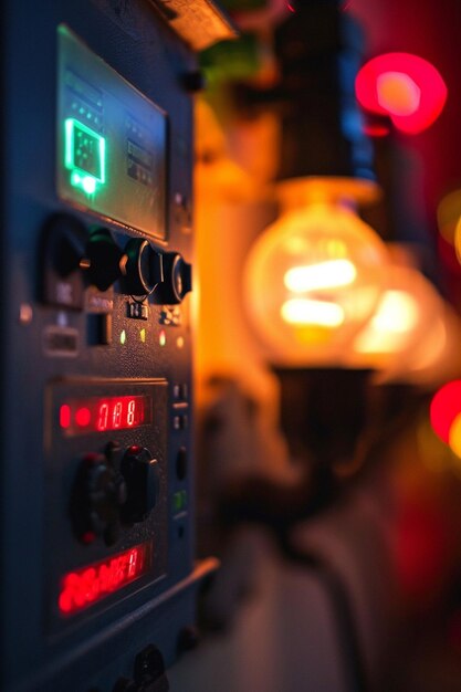 Foto un medidor de consumo de energía de los hogares durante la hora del planeta