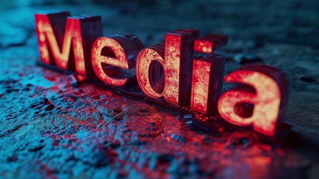 Medien-Flüssigkeits-3D-Typographie.