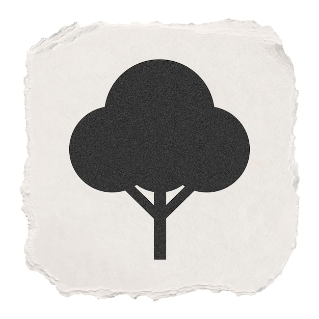 Medio ambiente del árbol png icono pegatina papel rasgado diseño fondo transparente