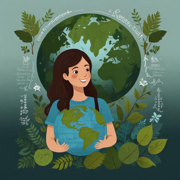 Medio ambiente mundial y día de la tierra Ilustraciones