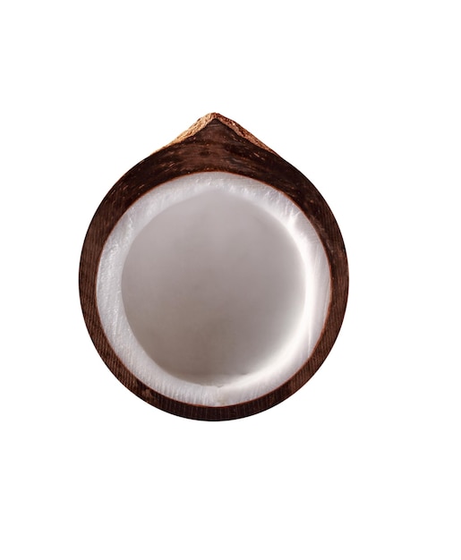 Medio coco aislado en blanco