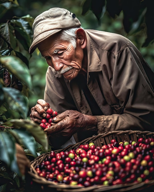 En medio de una exuberante plantación de café