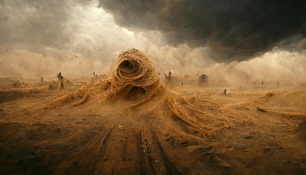 en medio de un torbellino de arena tormenta de arena huracán