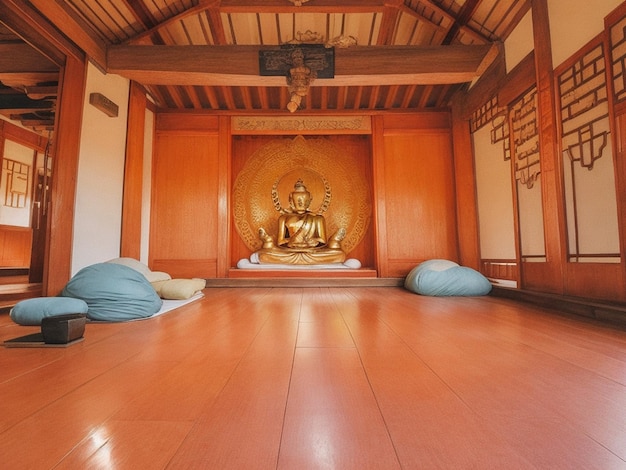 Foto meditação em um templo budista