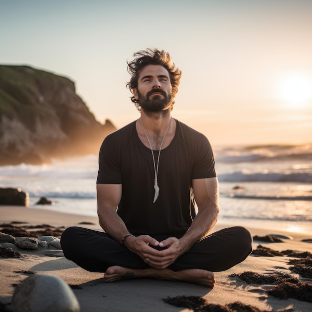 Foto meditação mindfulness para o bem-estar mental
