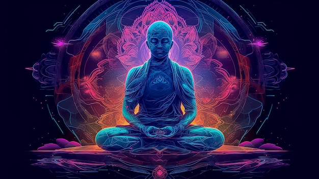 Meditação transcendental mindfulness bem-aventurança nirvana ioga tântrica gerada por IA