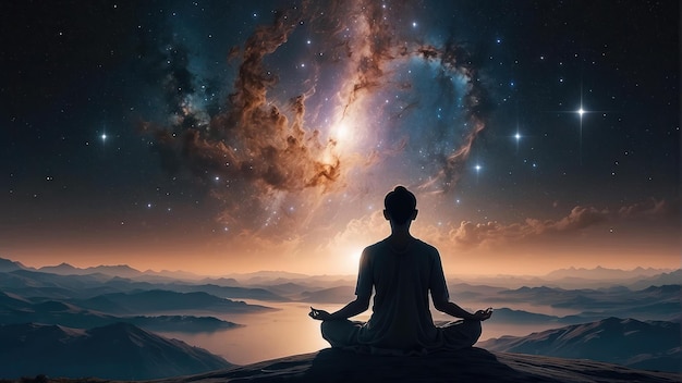 Meditación bajo el cielo cósmico