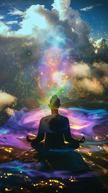 Meditación espiritual Concepto de atención plena