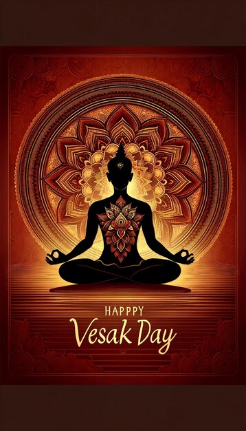 Meditación pacífica del día de Vesak y Mandala