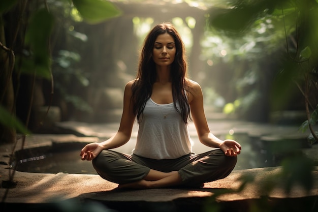 Meditación de relajación zen y atención plena para aliviar el estrés IA generativa