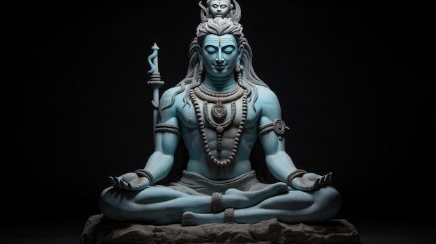 Una meditación sobre Shiva Una estatua del hindú