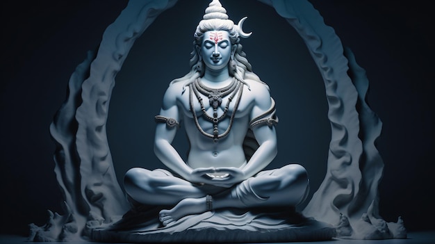 Una meditación sobre Shiva Una estatua del hindú