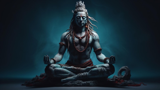 Una meditación sobre Shiva Una estatua del hindú